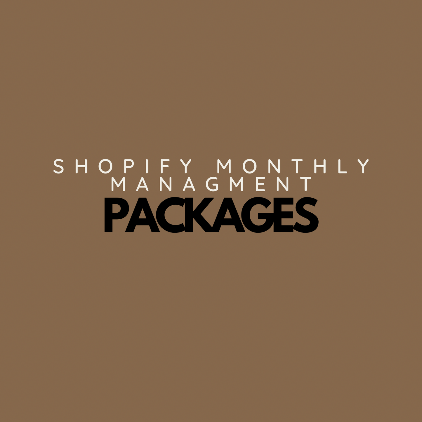 SHOPIFY MONTHLY MANGEMENT PACKAGES